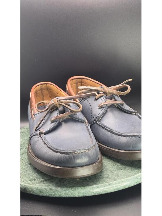 Carmina Albaladejo Leather Boat Shoes Sailing Navy Brown UK 5.5 US Men 6.5 Wmn 7 main image 5
